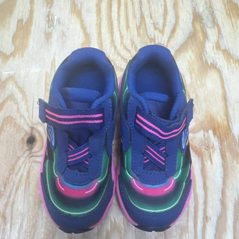 Saucony Kids Ride Running Shoes Size 8M Purple‎ Teal Pink Athletic Sneakers